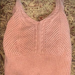 Sweater crop tank top